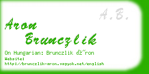 aron brunczlik business card